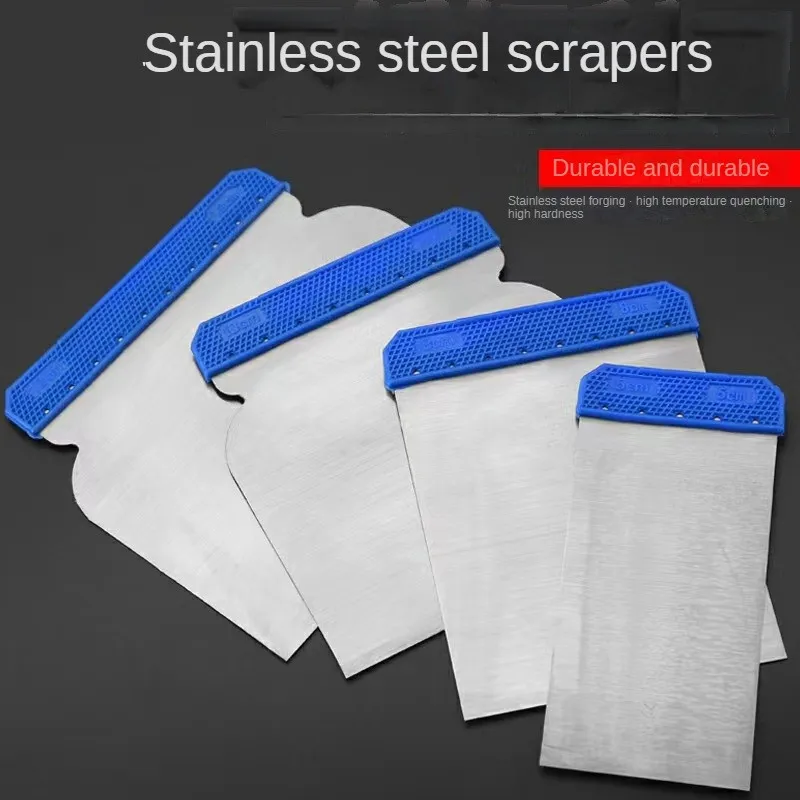 4pcs/lot Stainless Steel Scraper Putty Knife Wall Plastering Cleaning Blade Shovel Hand