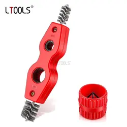 4 in 1 Double-headed Copper Pipe Brush Copper Tube Polishing Inside Outside Reamer Pipe Cleaner Chamfering Tool Pipe Deburrer