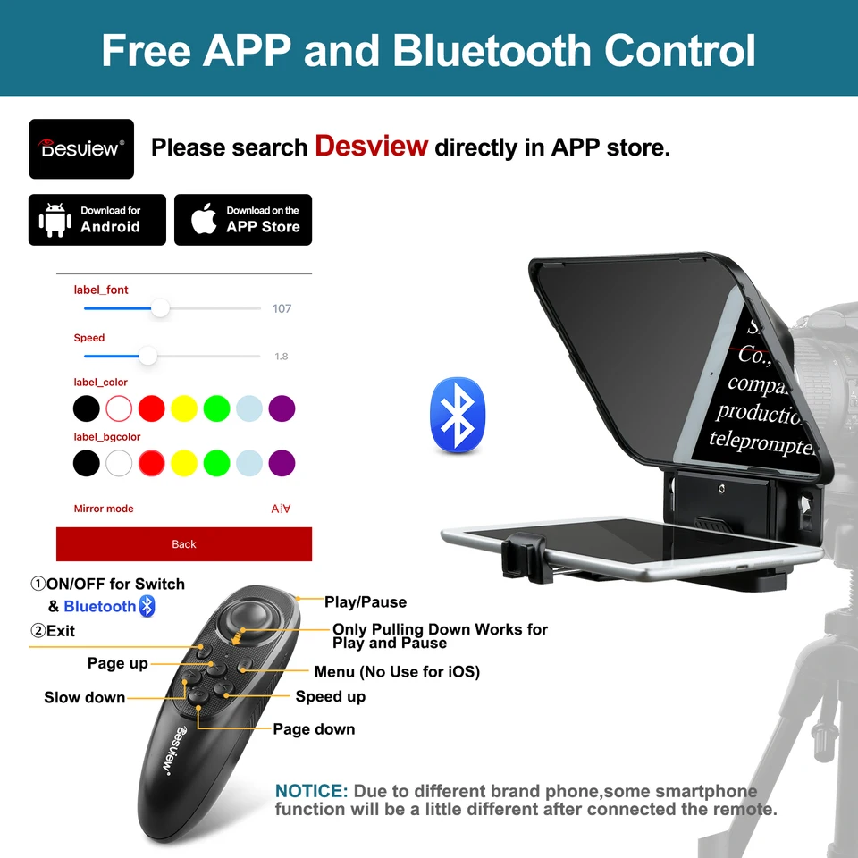 ⭐️1度使用のみ⭐️Desview T3 テレプロンプター スマホ＆タブレット用 Amazon.com : Desview T3 Teleprompter, Teleprompter with