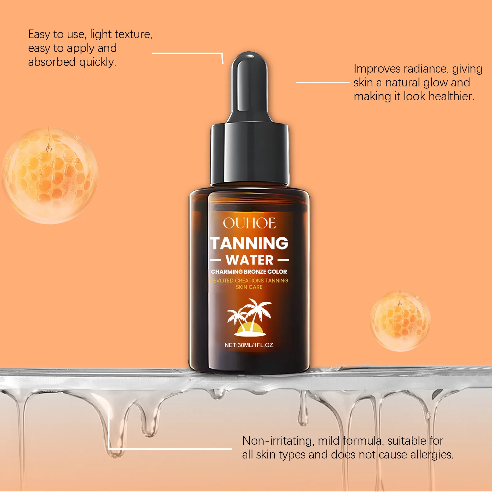 Sunless Tanning Serum Boost Blackening Bronze Glow Sunkissed Intensive Dark Prevent Dryness Outdoor Self Tanning Essence Lotion
