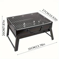 Compact Stainless Steel Portable Charcoal Grill (1PCS)