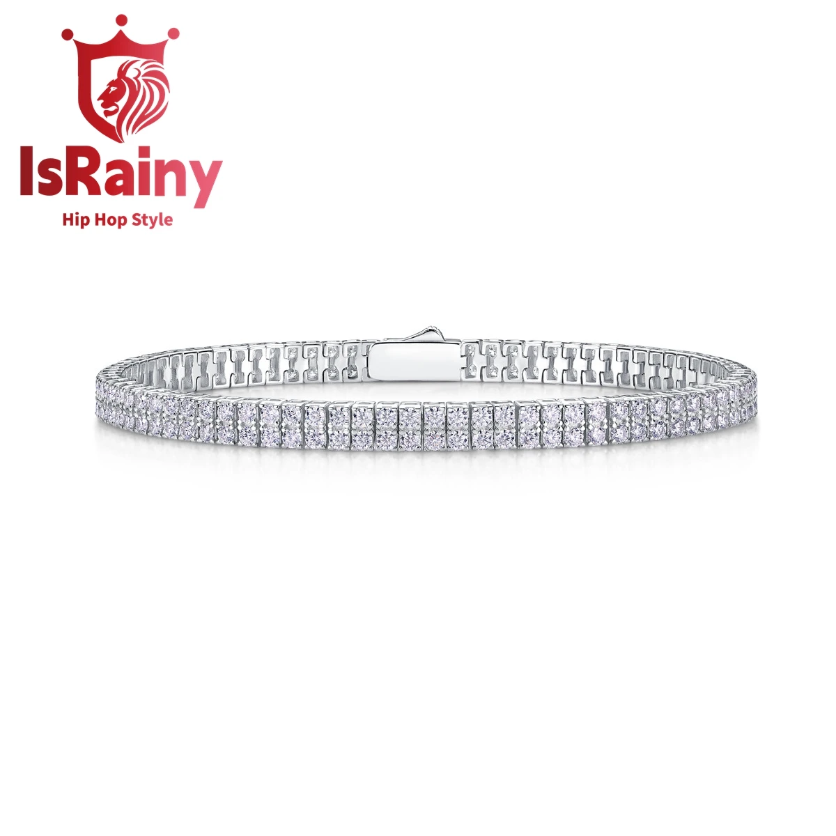 

IsRainy Hip Hop Rock 100%925 Sterling Silver Round Cut VVS1 D Real GRA Moissanite Diamonds Tennis Chain Bracelets Fine Jewelry