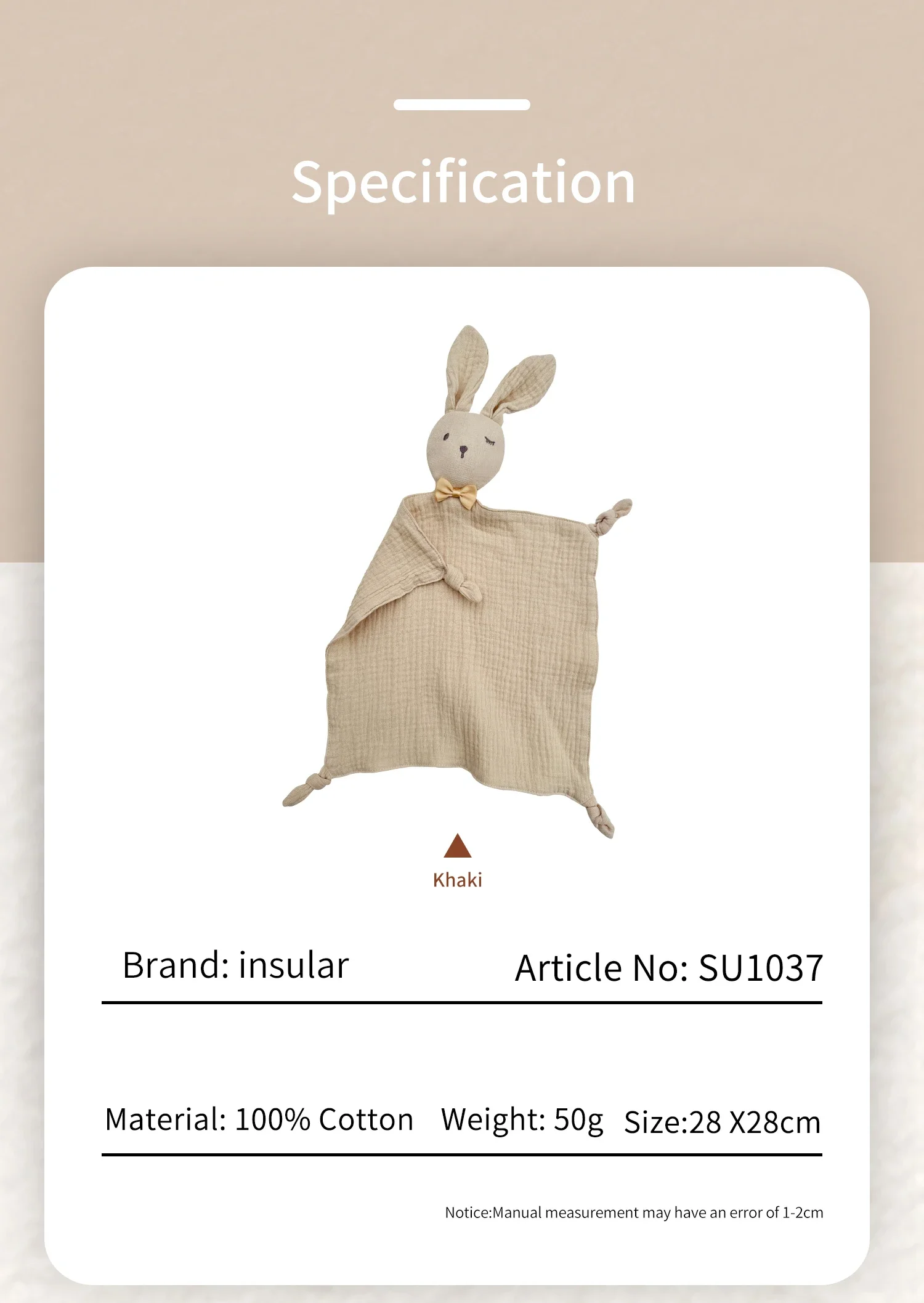 Baby Towel Cotton Stuffed Toys Cartoon Cute Rabbit Towels Soothe Appease All cotton Newborn Soft Comforting Sleeping Toy Gift