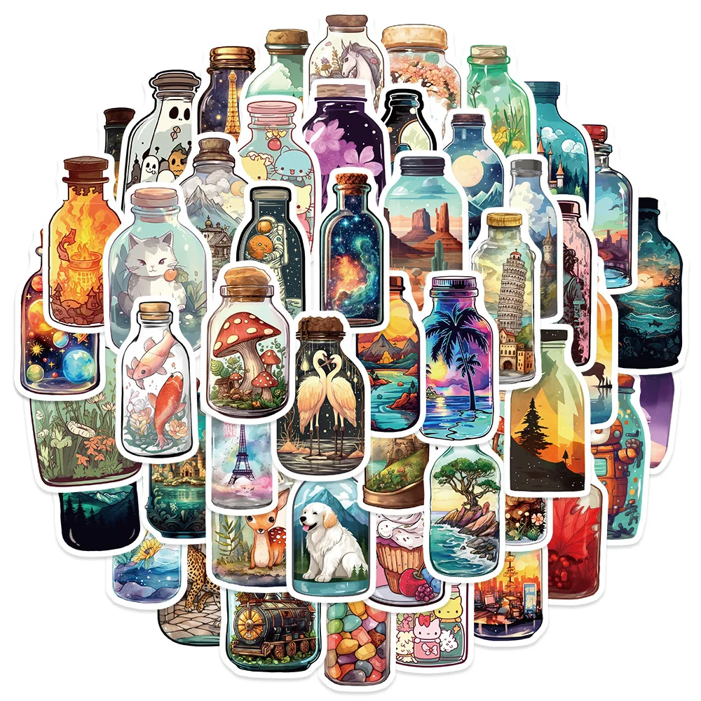 

10/30/50Pcs Bottle World Waterproof Graffiti Sticker Decorative Luggage Cup Laptop Phone Skateboard Guitar Scrapbook Kid Sticker