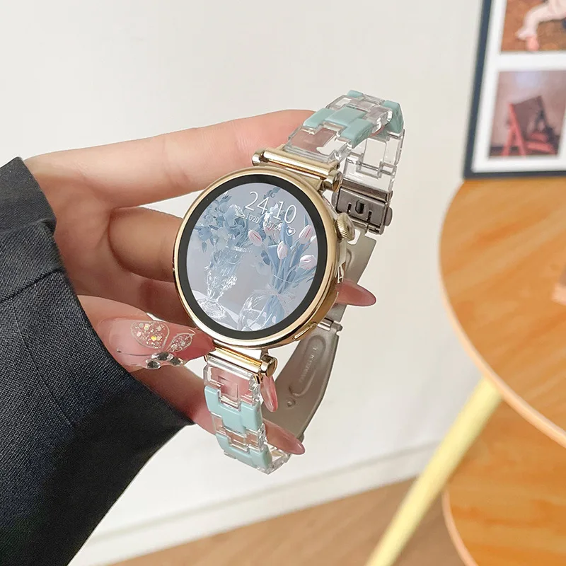 Rainbow Resin Watch Strap - Clear Strap Bracelet Accessory in 18mm, 20mm, and 22mm