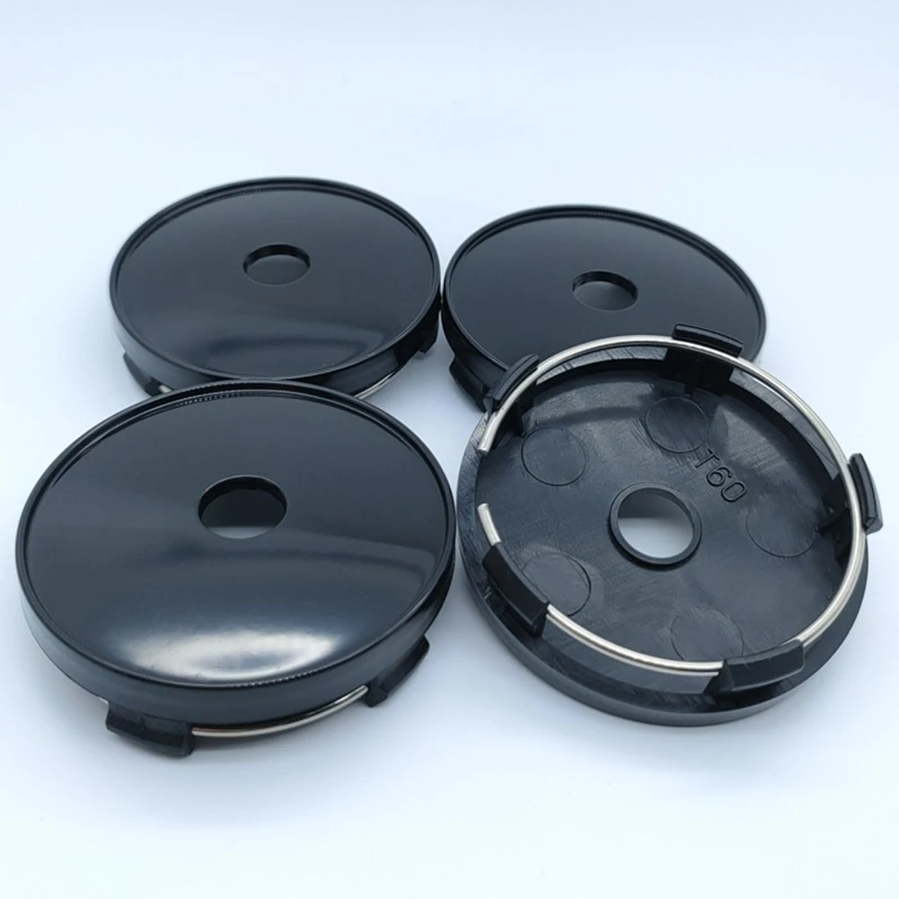 4pcs 60mm Wheel Center Ca/ps Black ABS Rim Hub Cover No Blank Hubcaps For Car Truck SUV Alloy Rims Replacement Parts