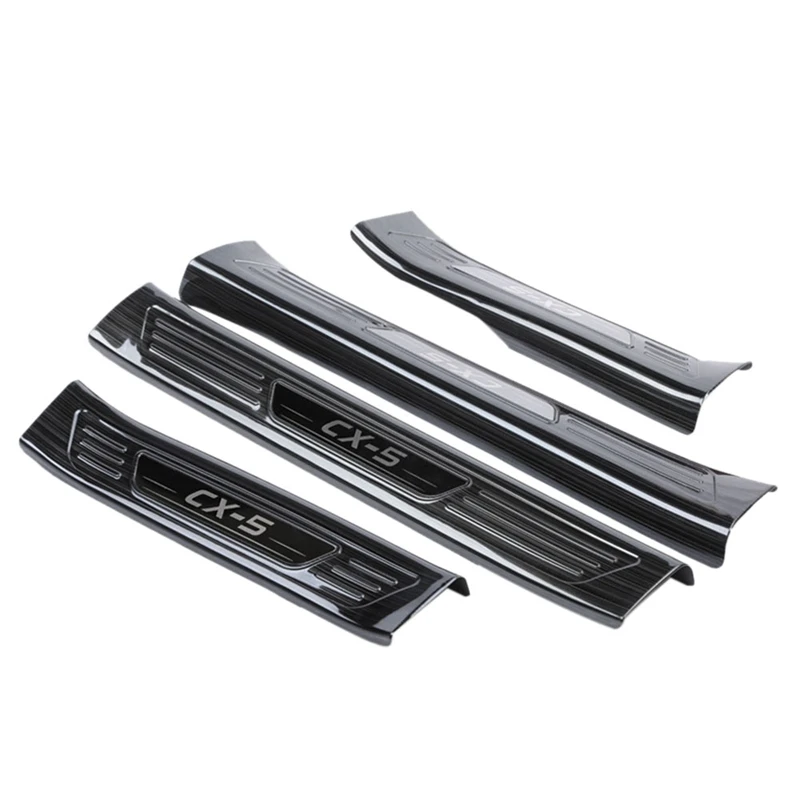 

Car Built-In Door Sill Strip Welcome Pedal Protection Sticker Trim Threshold Anti-Skid Plate For Mazda CX-5 2017-2020