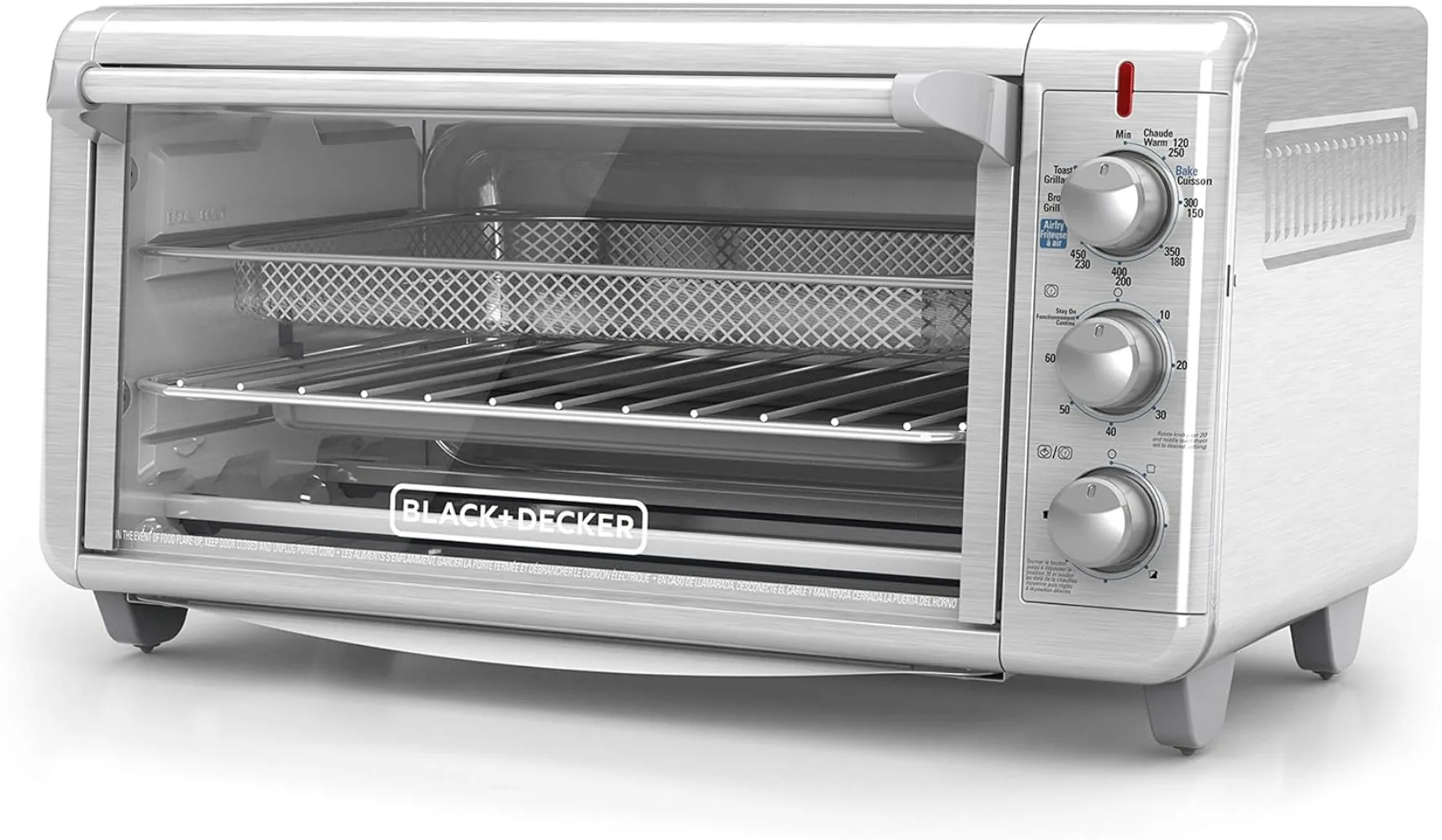 

8-Slice Crisp 'N Bake Air Fry Toaster Oven, TO3265XSSD, 5 Cooking Functions, 60 Minute Timer, Stainless Steel