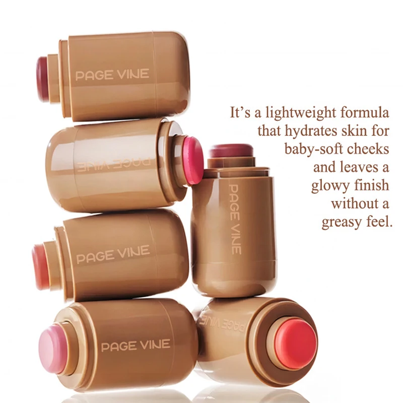 2 In 1 Pocket Blush Stick Dual purpose Pocket Powder Blusher Stick 6 Colors Highlights And Brightens Makeup Cosmetics