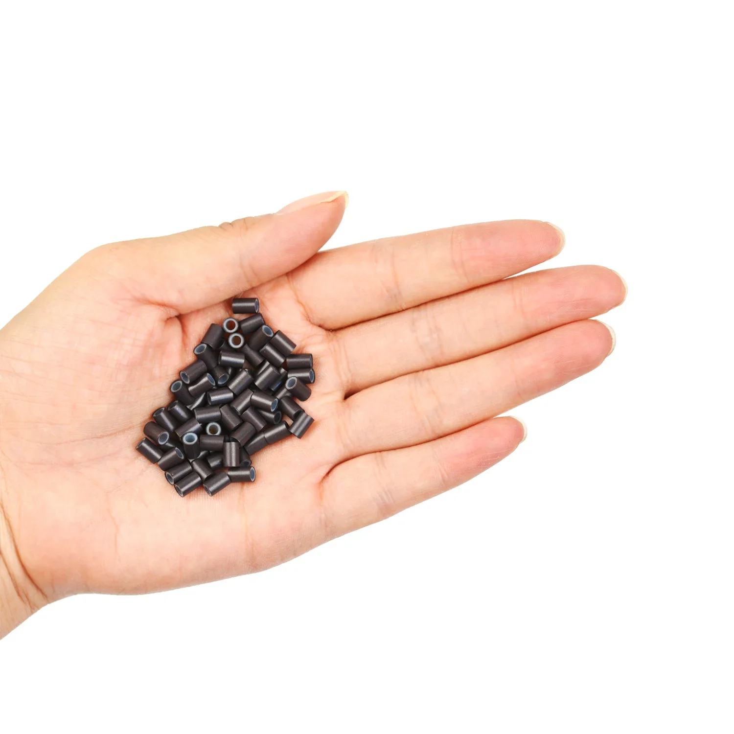 1000개 4.0*2.8*6.0mm 구리 튜브/링크 드레드락 비즈 헤어 액세서리 헤어 링 헤어 익스텐션용 실리콘 안감