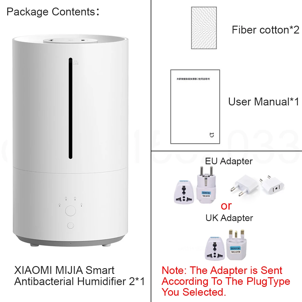 מרטיט חכם XIAOMI MIJIA Smart Antibacterial Humidifier 2, תיבת שמנים ארומטיים מוסתרת, מיכל בנפח 4.5 ליטר לחדר גדול, לאפליקציית MI HOME