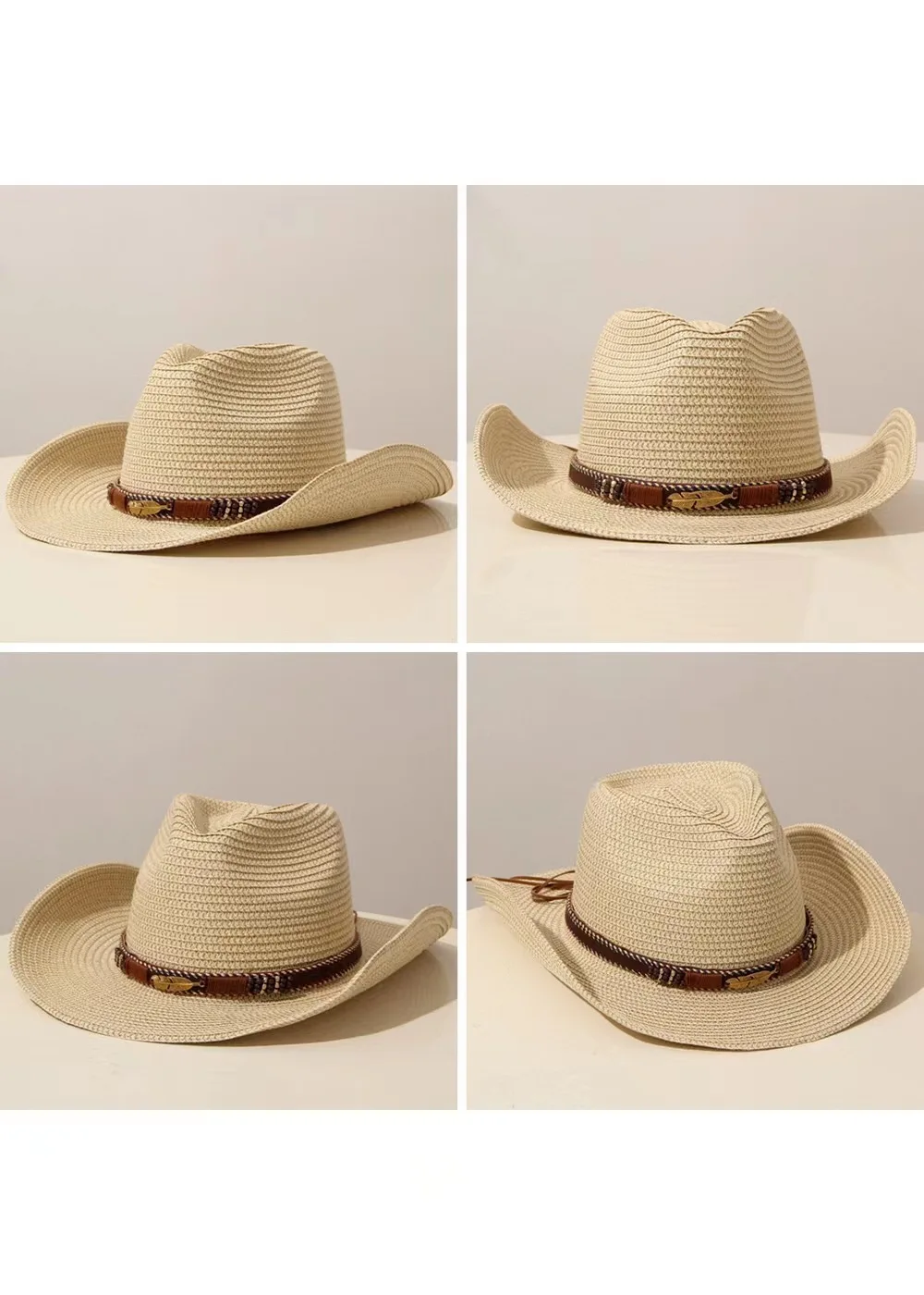 Hot Sale Summer Women \ man Beach Ladies Fashion Flat Panama Lady Casual Sun Hats For cowboy Westerly wind Straw Hat_voghion.com