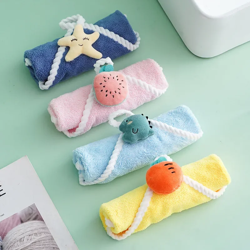 Cute Cartoon Hanging Hand Towels Soft Plush Absorbent Children's Kids Wipes  Towel Dry Handkerchief Kitchen Bathroom Wiper Cloths - AliExpress