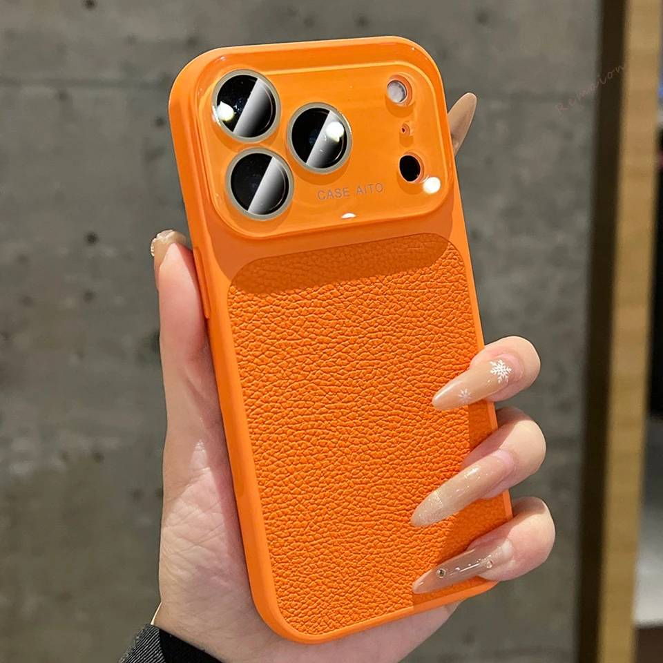 Leather Phone Case with Big Window & Shockproof Camera Protector Cover
