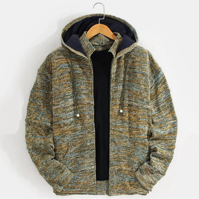 

Men's Sweater Hooded Cardigan 2023 Autumn And Winter New Fashion Trend Zipper Casual Large Size Woolen Coat