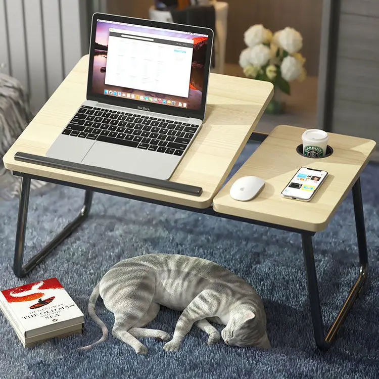 Portable Folding Laptop Table Lazy Desk Stand for Bed Sofa Free Installation Small Computer Table Standing Desk Home Furniture