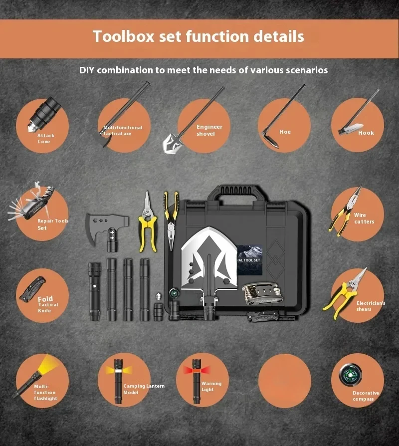 Outdoor Survival Shovel with Axe Multi Functional Camping Tactical Folding Shovel Tactical Folding Shovel Survival Equipment 3