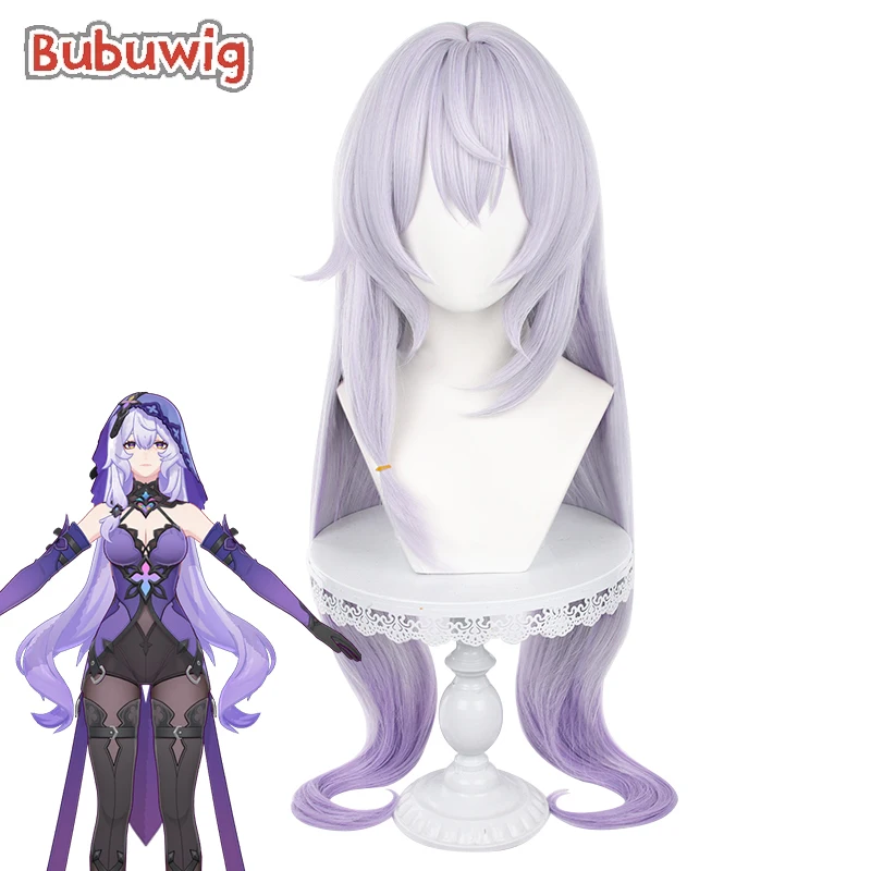 

Bubuwig Synthetic Hair Black Swan Cosplay Wigs Honkai: Star Rail Soothsayer 95cm Long White Mixed Purple Cos Wig Heat Resistant