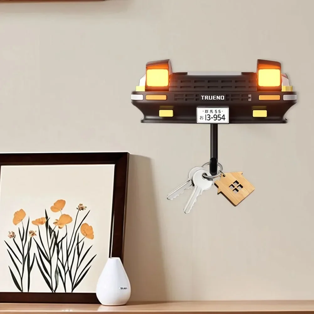 Rack for Keys Holder Wall Using Creative Gadgets AE86 Creative Decoration Supplies Cartoon Car Turning on Headlight Key Holder 4