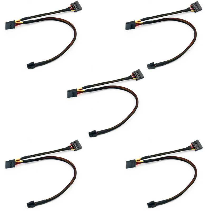 

5X Mini 6Pin до 15Pin X2 SATA кабель питания шнур для DELL Vostro 3650 3653 3655 настольного компьютера HDD SSD расширения кабель