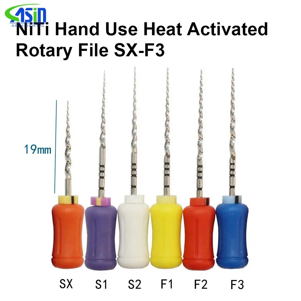 6 unids/caja de limas NITI de uso manual Dental Denspay 21mm/25mm/31mm limas súper rotativas limas de conducto radicular de dentista herramientas de acabado moldeador