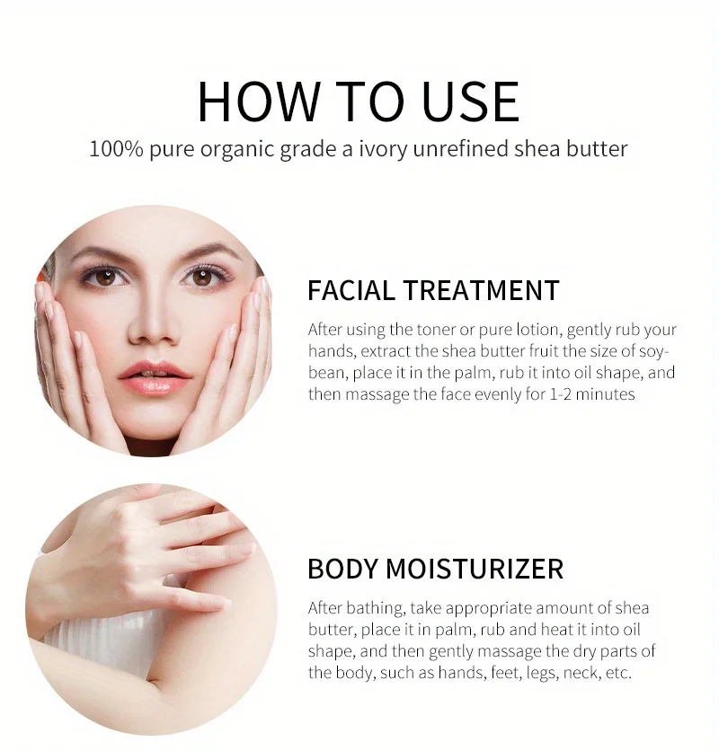 MELAO Organic Shea Butter for Body & Face Organic , 100% Raw & Unrefined to Soften, Smooth & Boost Radiance 6