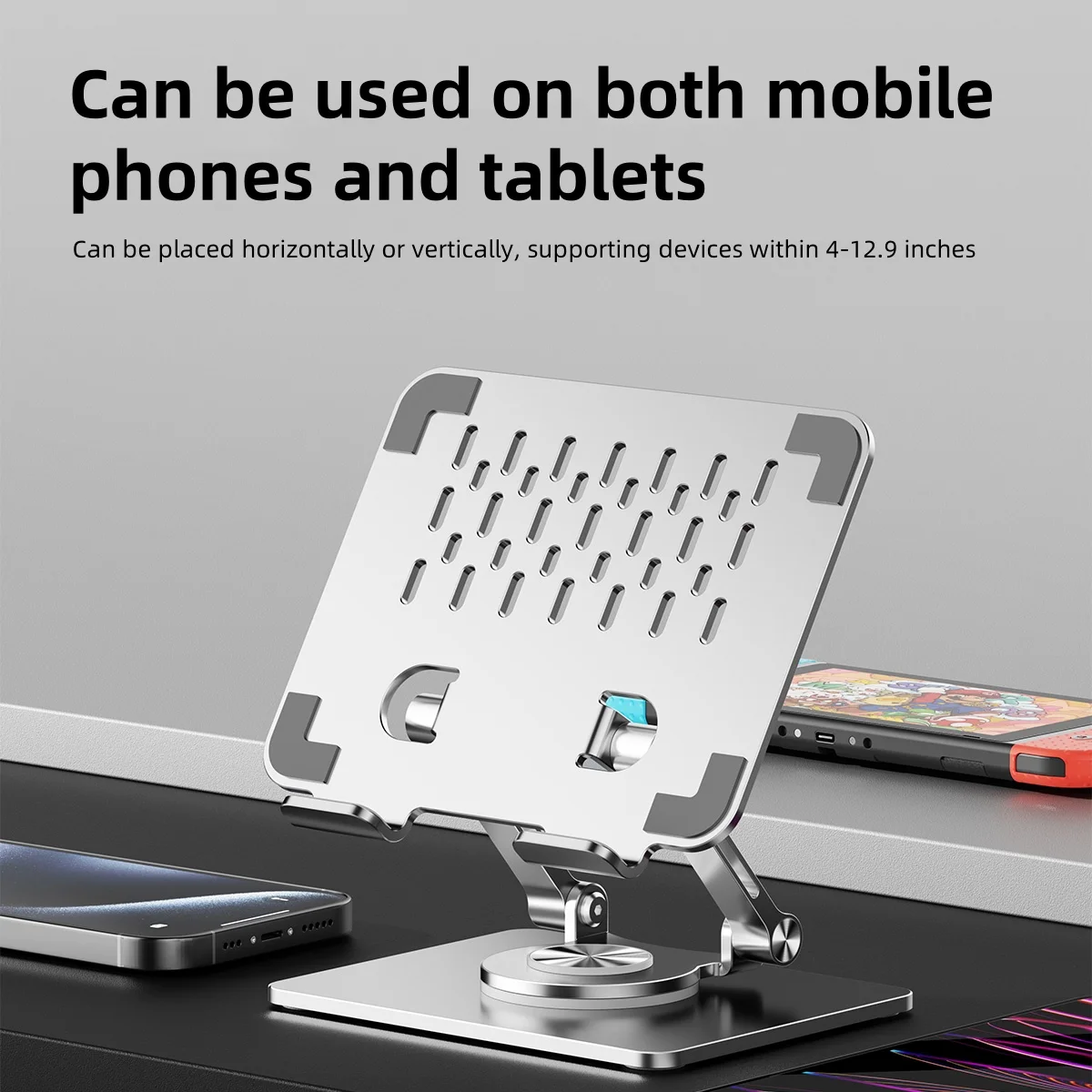 Tablet Holder For iPad Pro Stand 360&deg; Rotation Portable Foldable Aluminum Desktop Bracket Support For Xiaomi Samsung Tab Laptop