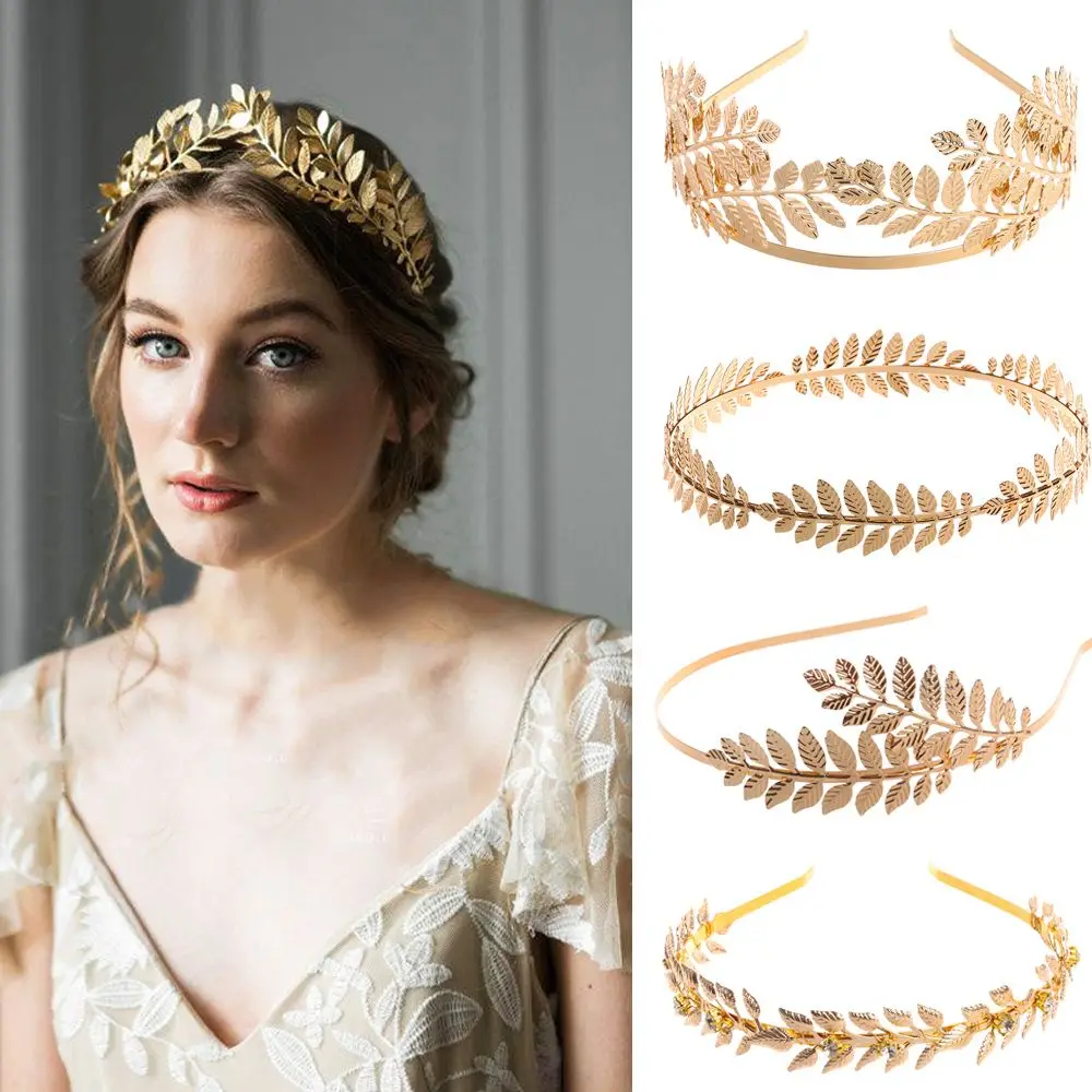 Elegant Gold Leaf Headband - Bridal Wedding Hair Accessory