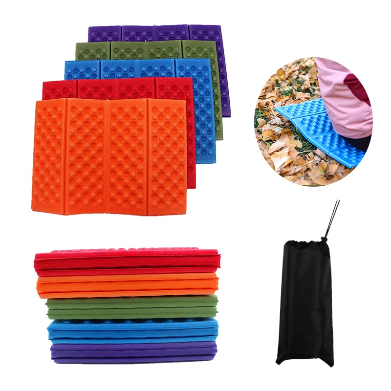 4-Fold Waterproof Foam Pad Camping Supplies Foldable Insulation Foam Seat Outdoor Travel Picnic Moisture-Proof Pillow Pad