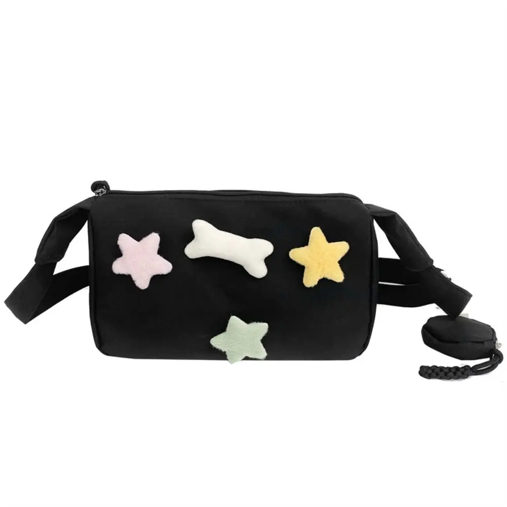 

Pentagram Star Crossbody Bag Simple with Coin Purse Nylon Star Handbag Bookbag Y2k Canvas Shoulder Bag Travel