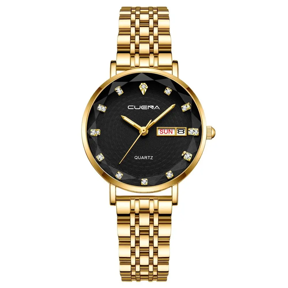 

CUENA Gold Watch Women Watches Ladies 6002 Steel Women's Bracelet Watches Female Clock Relogio Feminino Montre Femme