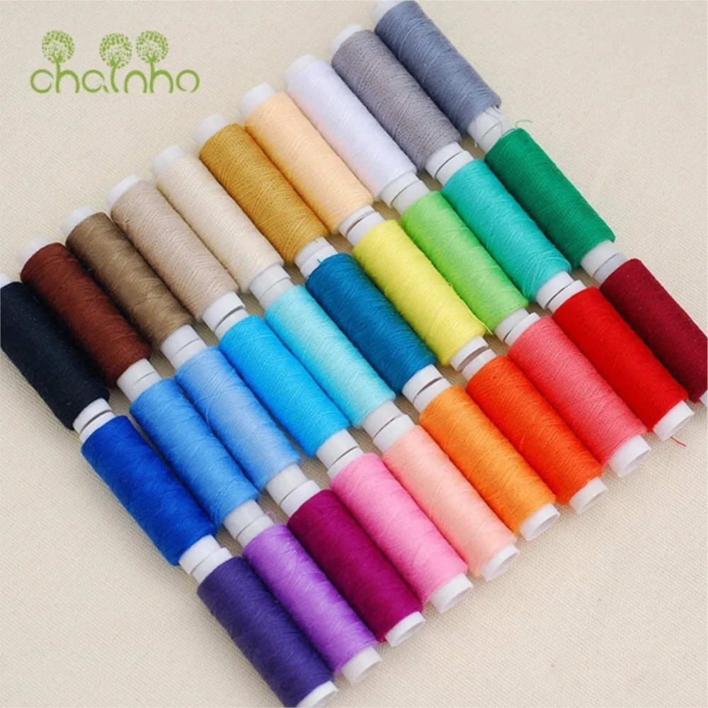 Chainho,Polyester Thread,Suitable For DIY Needlework & Sewing Machine,30 Color Avaiable,120 Yards/Spool,195g/Pack,25X1