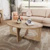 Wooden Oval Coffee Table, Woods Coffees Tables for Living Room, Oval Rustic Wood Center Coffees Tables, Coffee Table 2