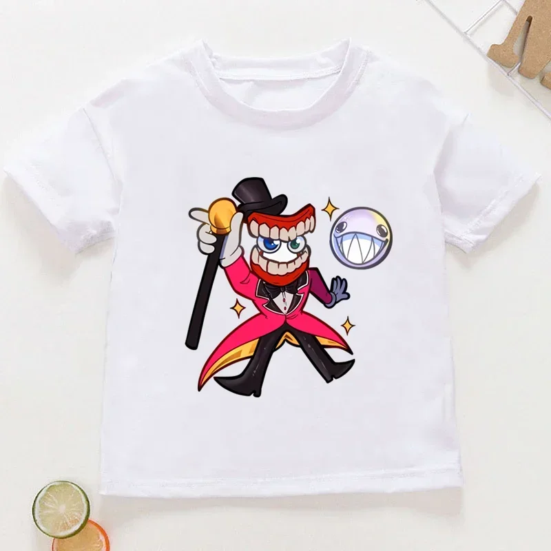 thumbnail image 1 of Camiseta de algodón con estampado de circo digital increíble para niños, camisetas de verano para niñas, ropa para bebés, camiseta de manga corta con dibujos animados para niños, 1 of 5