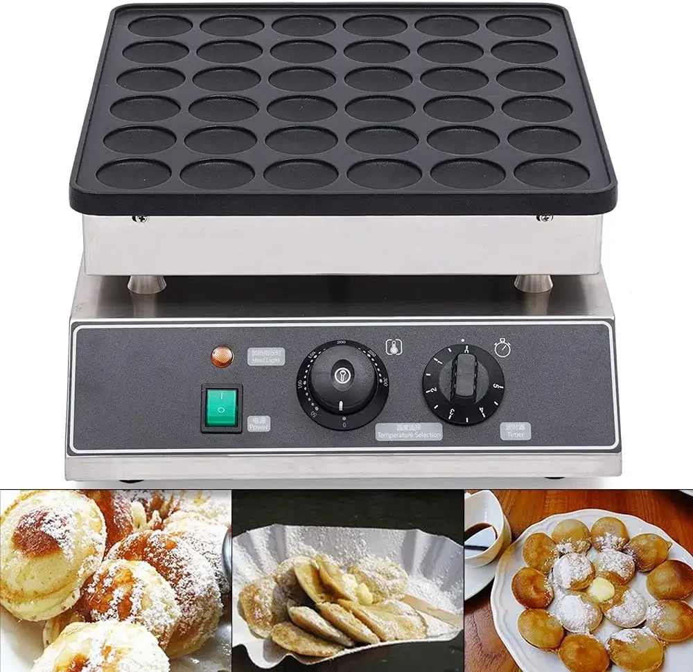 Dutch Pancake Baker Maker, Commercial Electric Nonstick 36Pcs 1.9Inch Poffertje Mini Pancake Maker Stainless Steel for Restauran 5