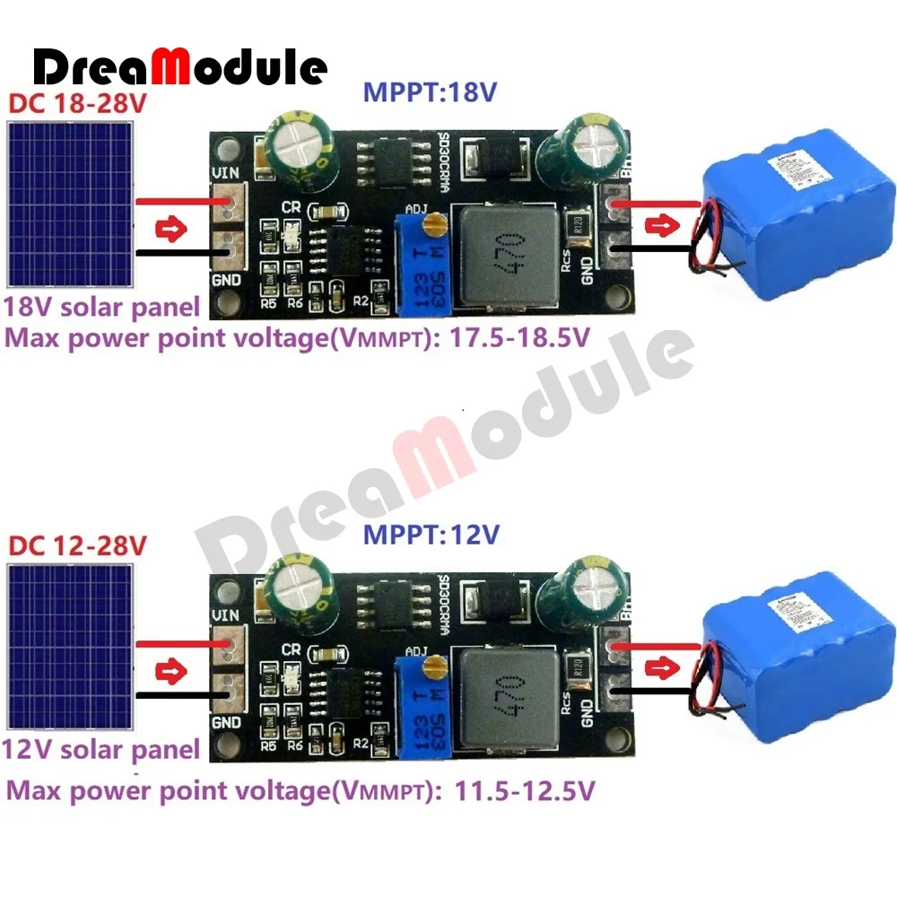 MPPT Solar Controller 1A 3.2V 3.7V 3.8V 7.4V 11.1V 14.8V Lithium LiFePO4 Titanate Battery Charger Module Battery Charging Board