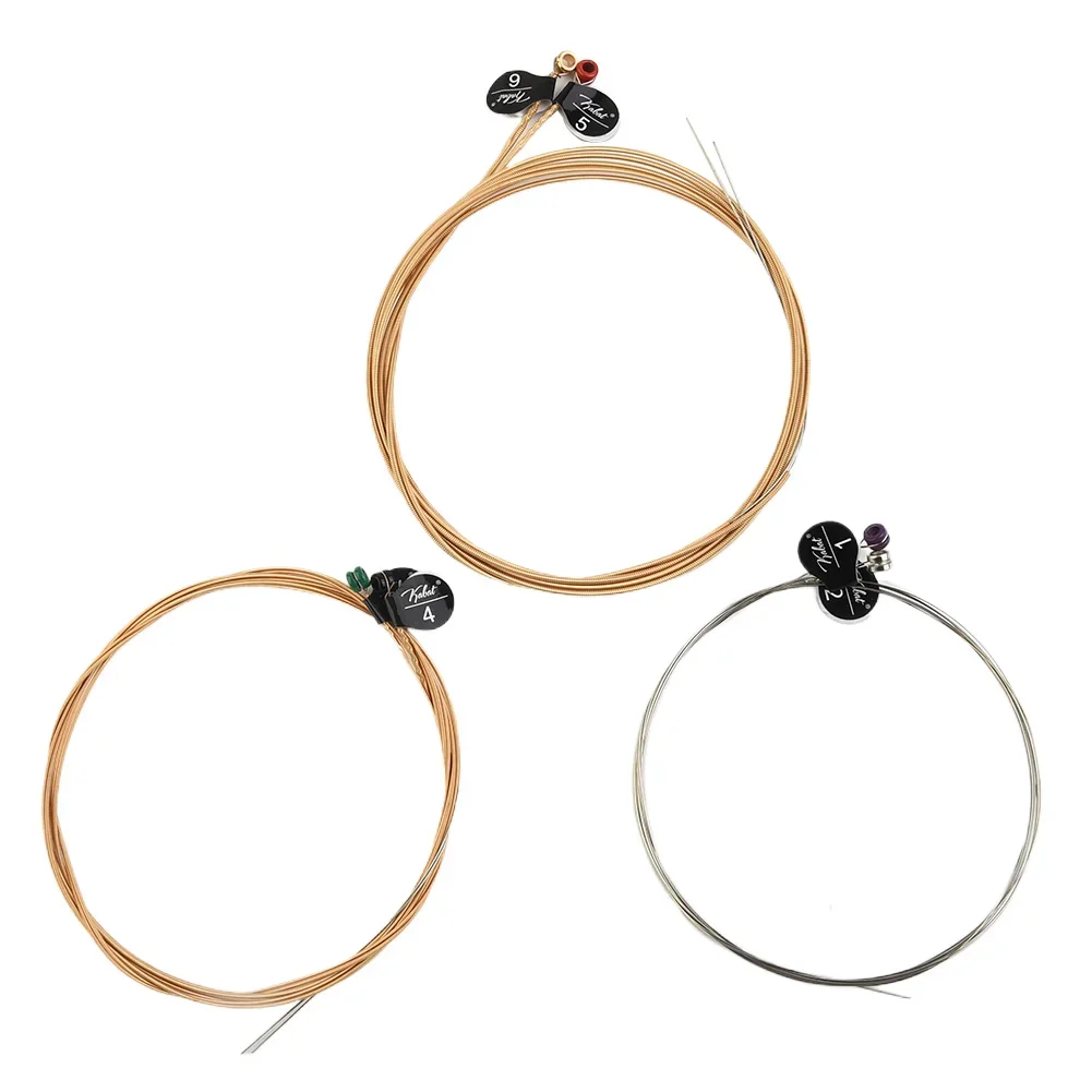 6 Teile/satz Akustische Gitarre Saiten Teile Volle Größe 09-45 10-50 11-52 12-54 13-56 Messing Gitarre Saiten Geschenk Für Anfänger Spieler – Detail 12