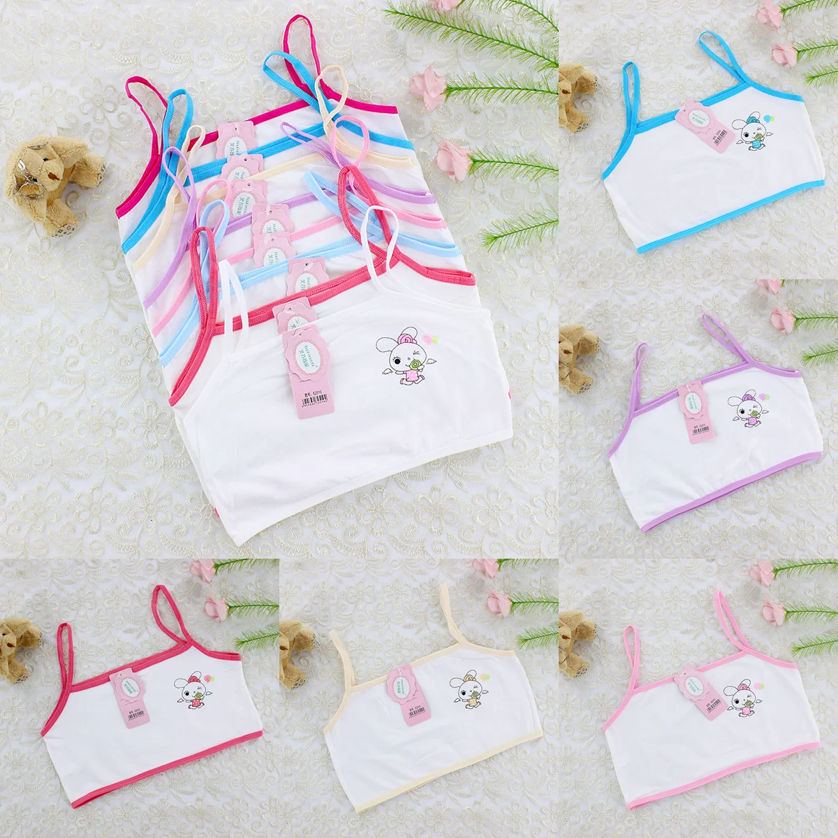 3pc/Lot Girls Teenage Underwear Children Cotton Young Training Bra Kids Teens Puberty Crop Top 7-14 Years training bra cotton bra crop top