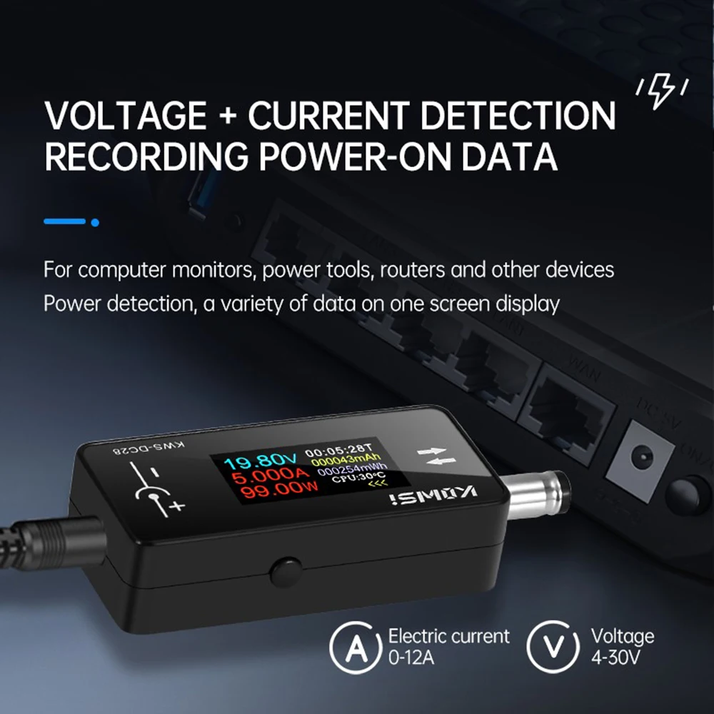 KWS-DC28 0.96인치 TFT HD 디지털 DC 전압계, 전류계, 전력계 및 휴대폰 충전 테스터, DC 4?30V, 0?12A