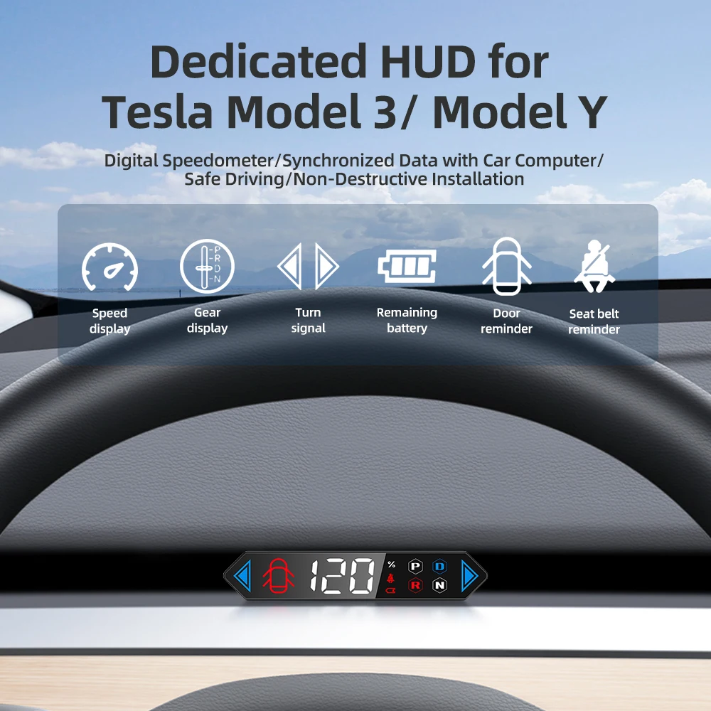 

Автомобильный спидометр ZUIMI T5 HUD ForTes la Mo del 3 Y A/C