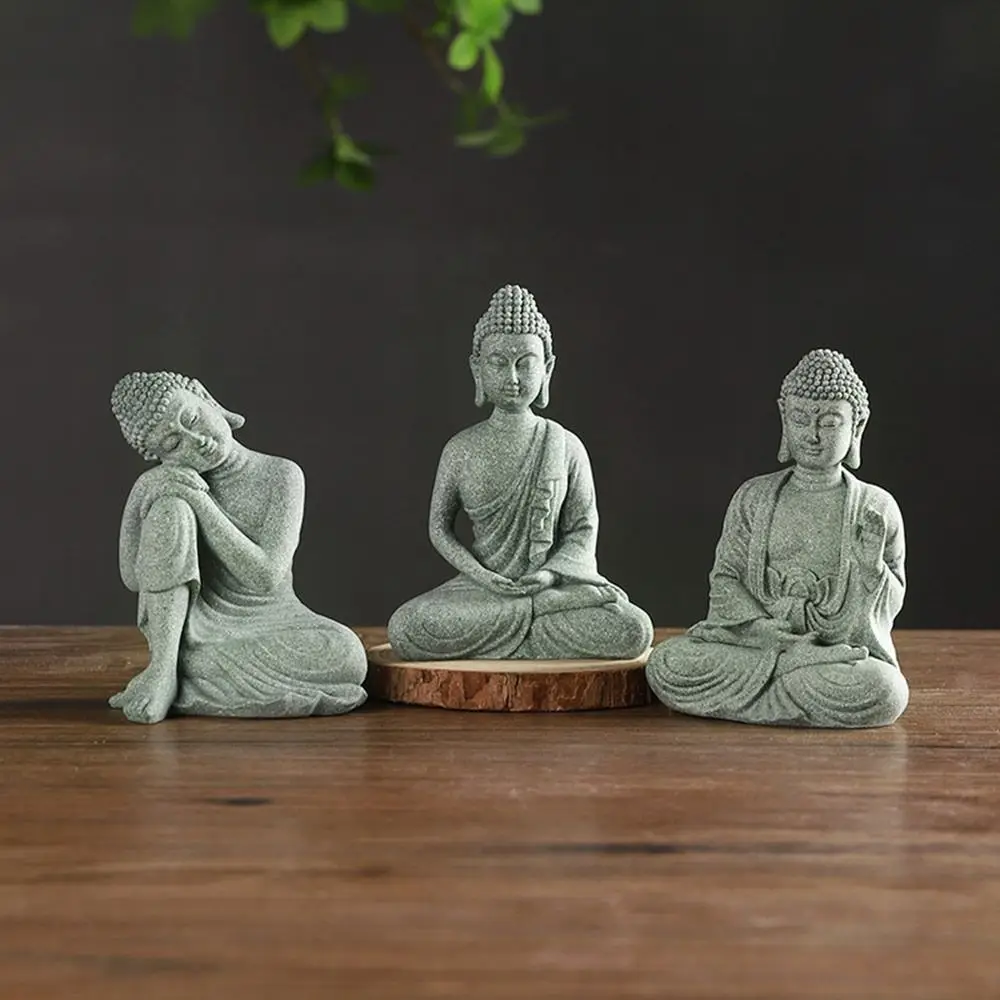 Sandstein Buddha Aquarium Dekoration Handwerk Meditation Buddha Buddha Zen Skulptur Mikro landschaft Buddha Figur – Detail 5
