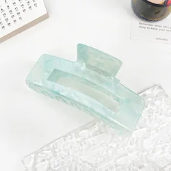 Large Tortoiseshell Leopard Geometric Hair Claw Clip (10cm Sky Blue)
