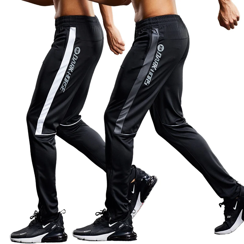 

Men Running Sport Pants with Zipper Pockets Football Training Joggings Sweatpants Basketball Soccer Trousers Plus Size for Male