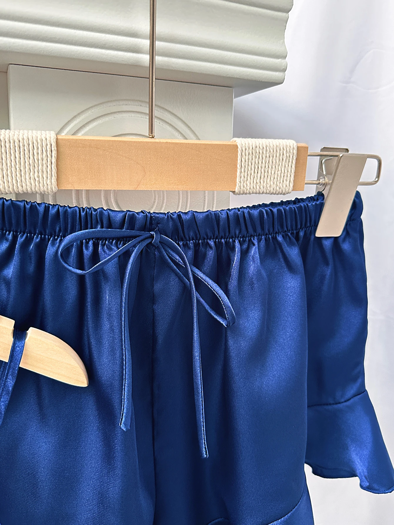 Set da notte in raso - Dettaglio pizzo