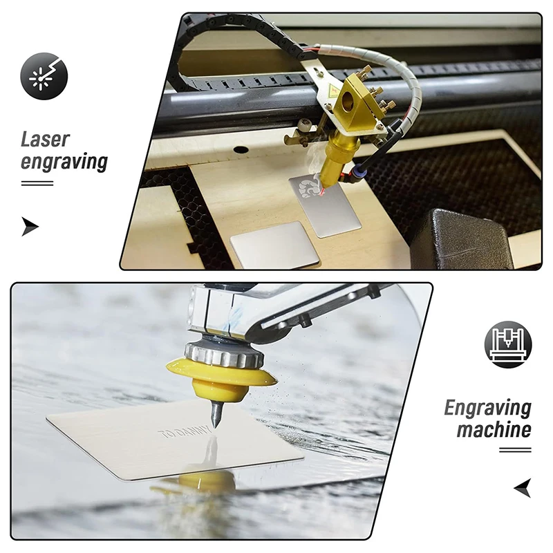 새로운 스테인레스 스틸 명함 블랭크 레이저 각인 카드 사무실 명함 블랭크 조각기용 DIY 카드