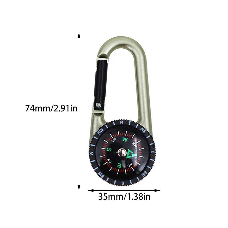 Multifunctional Outdoor Key Buckle Compass Thermometer
