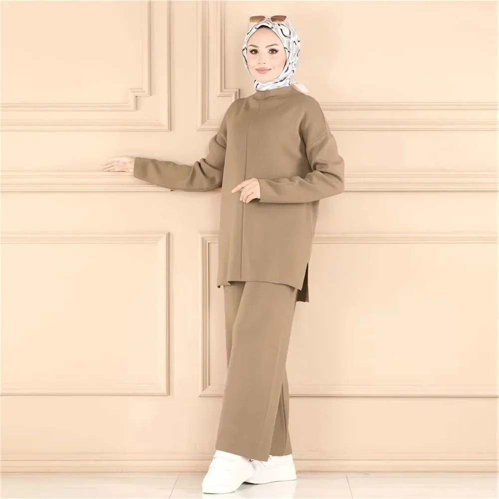 Muslim Women's Relaxed Tunic and Palazzo Pants - 14335 Navy