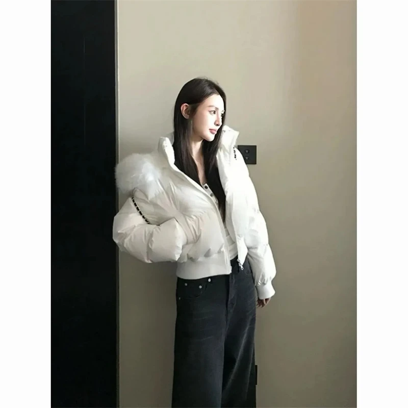New Ladies Down Cotton-padded Jacket 2025 Lapel Fashion Joker Female Winter Coat Temperament High quality Korean Women Outwear