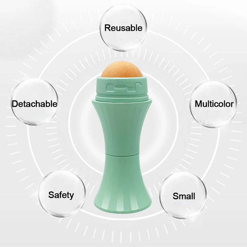 Small Waist Face Oil Absorbing Roller Volcanic Stone Blemish Remover Face T-zone Oil Removing Rolling Stick Ball Summer Shiny