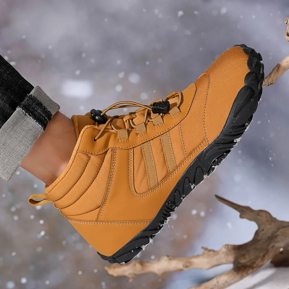 2023 Winter Booties Men Snow BareFoot Casual Shoes Outdoor Work Shoes Ladies Warm Fur Men Ankle Shoes Male Snow Boots Big Size 6